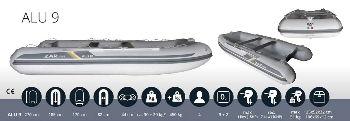 ZAR Mini ALU 9 Schlauchboot 4 ZAR Mini ALU 9 Schlauchboot – Bild 4